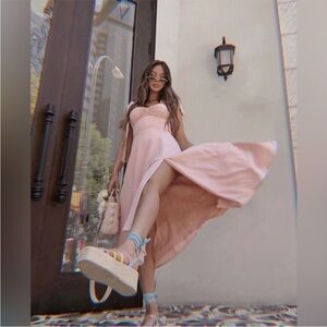 House of CB Alicia Midi Sundress Blush Pink Size XS NWT